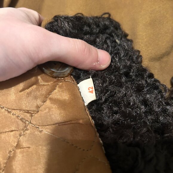 1970s Made in Israel cotton rayon French Tissavel imitation fur double breasted - Picture 14 of 16